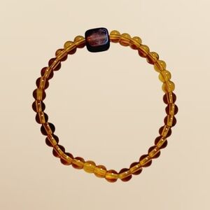 Golden Amber Beaded Slip-on Bracelet